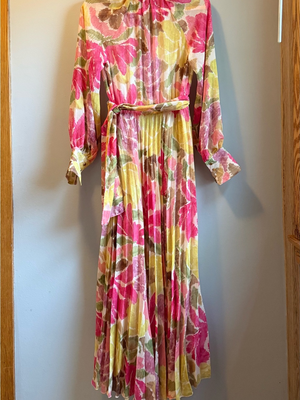 Zara Pink Yellow Green Floral Lightweight Dress XS - Picture 8 of 16